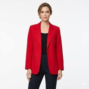 Sag Harbor work blazer red single button wool jacket size 18